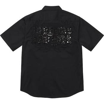 Supreme Croc Patch S/S İş Gömlek Siyah | TR387AP
