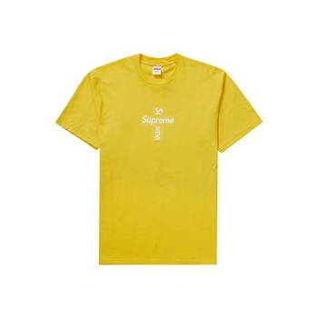Supreme Cross Box Logo Tişört Sarı | TR201UT