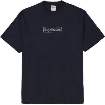 Supreme KAWS Chalk Box Logo Tişört Siyah | TR198RW
