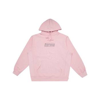 Supreme Kaws Chalk Real Kapüşonlu Sweatshirt Pembe | TR477VD