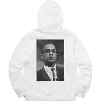 Supreme Malcolm X For Kapüşonlu Sweatshirt Beyaz | TR472KI