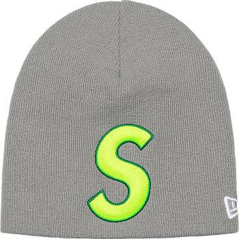 Supreme New Era® S Logo Beanie Şapkalar Gri | TR151OR