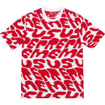 Supreme Stacked Intarsia S/S Top Kazak Beyaz Kırmızı | TR311DN