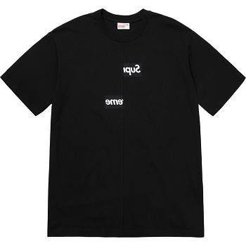 Supreme x CDG Split Box Logo Tişört Siyah | TR194MA